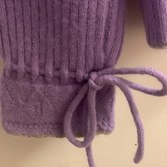 Sydney Easton Purple Lambswool & Angora Cardigan Sweater Pockets Size Small NWT - Picture 8 of 11